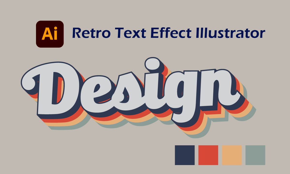 Retro Text Effect in Illustrator