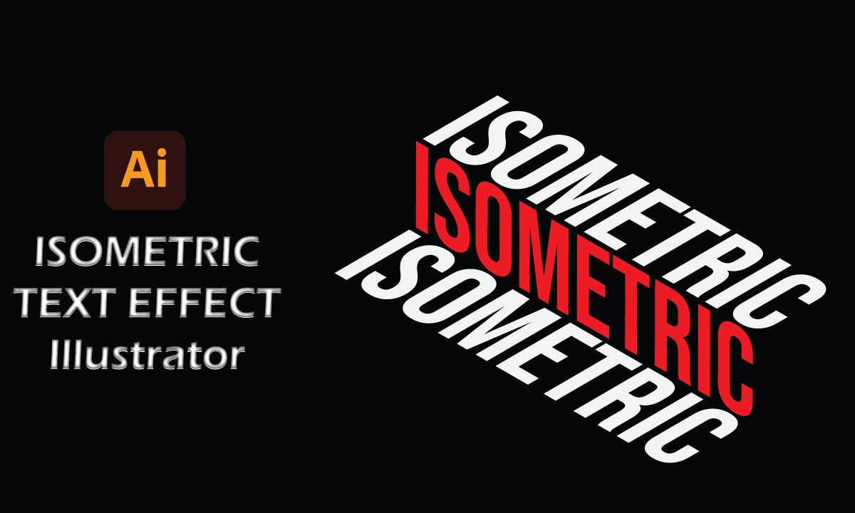 Isomatric Text Effect Illustrator