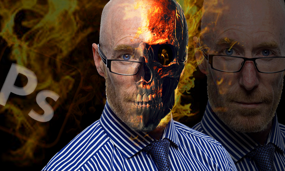 Skull with Fire Effect on Face using Photoshop