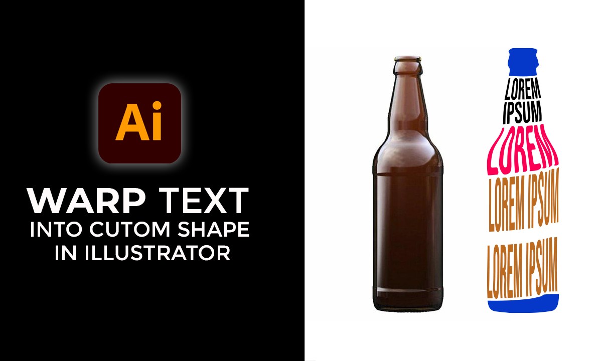 Warp text into custom shape in illustrator