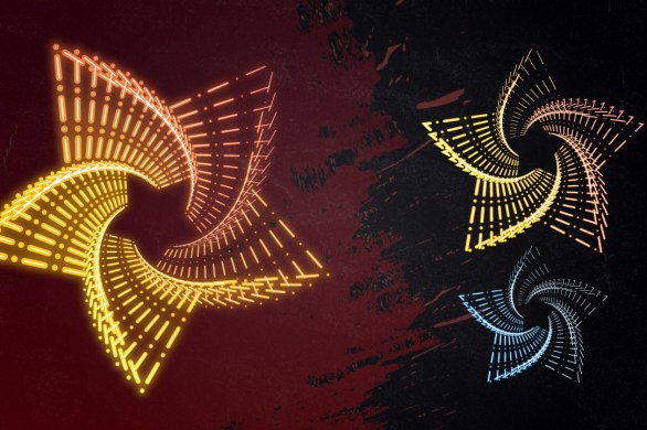 abstract start with neon effect